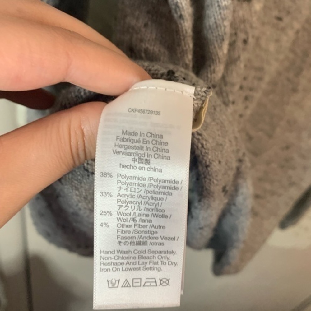 Madewell Mock Turtleneck Pebbled Gray Oversized Sweater Size Small . - Picture 5 of 6